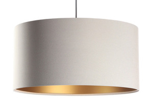 Hängande lampa ovanför Leather E27 60W bord, beige, guld small 6