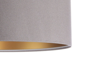 Pendellampa med skärm Läder grå, guld E27 60W small 1