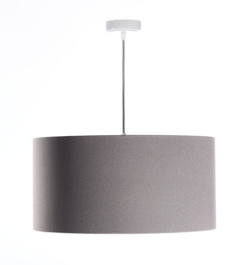 Pendellampa med skärm Läder grå, guld E27 60W small 2