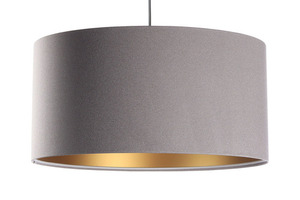 Pendellampa med skärm Läder grå, guld E27 60W small 6