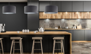 LEATHER ljuskrona - lampskärm mörkgrå E27 60W small 6