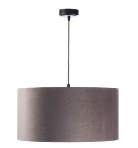 Läder rund ljuskrona 60W E27 mörk beige, guld, stoppad small 2