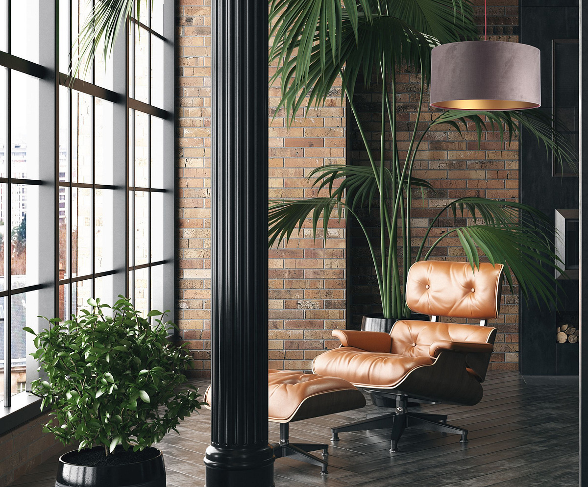 Lamprulle Läder 60W E27 mörk beige, guld, vinröd, sammetstyg