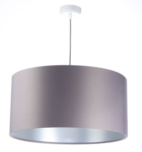 Grå hängande lampa Läder 60W E27 satin, silver 0 Grå hängande lampa Läder 60W E27 satin, silver small 0