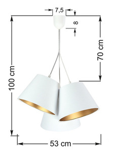 Trippel taklampa BUCKET E27 60W vit / guld 6 Trippel taklampa BUCKET E27 60W vit / guld small 6