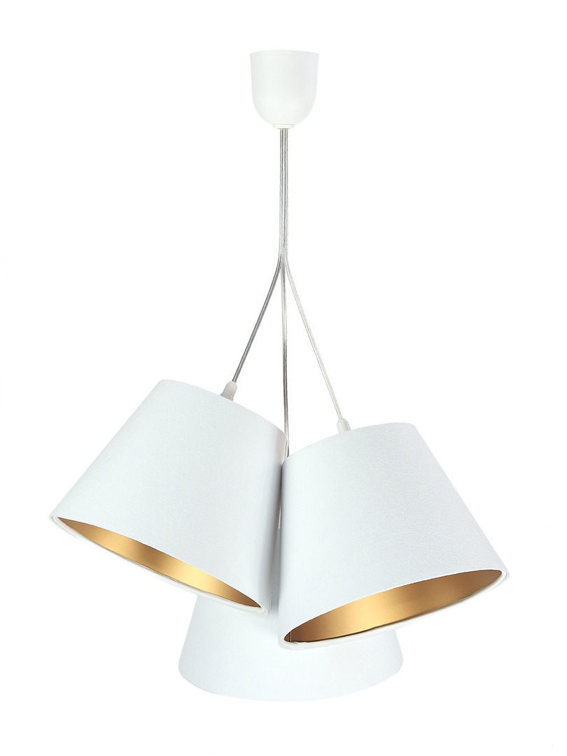 Förhandsvisning Trippel taklampa BUCKET E27 60W vit / guld Trippel taklampa BUCKET E27 60W vit / guld