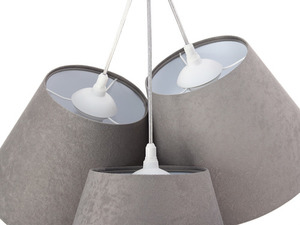 Trepunkts hängande lampa BUCKET E27 60W grå / vit, mocka small 3