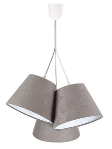 Trepunkts hängande lampa BUCKET E27 60W grå / vit, mocka small 0