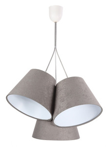 Trepunkts hängande lampa BUCKET E27 60W grå / vit, mocka small 5
