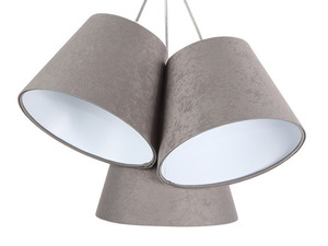 Trepunkts hängande lampa BUCKET E27 60W grå / vit, mocka small 2