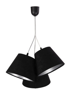 Trippellampa ovanför bordet BUCKET E27 60W svart / silver, justerbar small 0