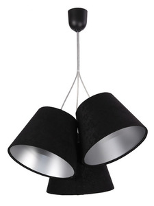 Trippellampa ovanför bordet BUCKET E27 60W svart / silver, justerbar small 5