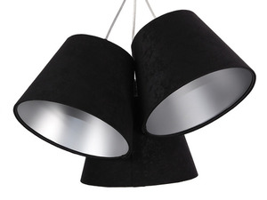 Trippellampa ovanför bordet BUCKET E27 60W svart / silver, justerbar small 2