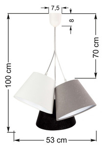 Trippel bordslampa BUCKET E27 60W vit / grå / svart small 6
