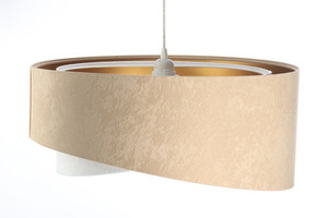 Asymmetrisk taklampa Elegance 60W E27 velour tyg, beige / vit / guld 3 Asymmetrisk taklampa Elegance 60W E27 velour tyg, beige / vit / guld small 3