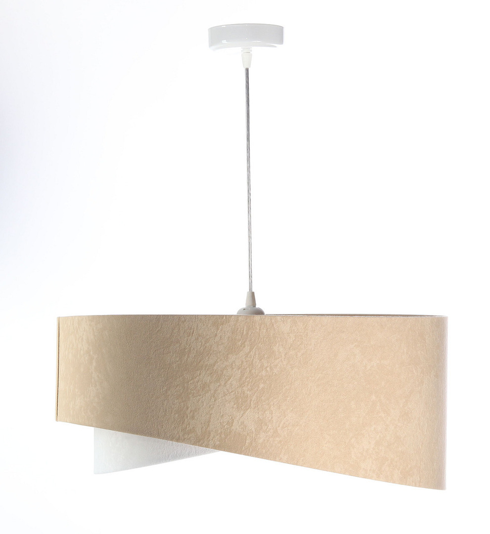 Visa Asymmetrisk taklampa Elegance 60W E27 velour tyg, beige / vit / guld Asymmetrisk taklampa Elegance 60W E27 velour tyg, beige / vit / guld