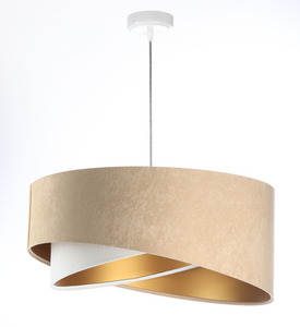 Asymmetrisk taklampa Elegance 60W E27 velour tyg, beige / vit / guld 6 Asymmetrisk taklampa Elegance 60W E27 velour tyg, beige / vit / guld small 6
