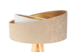 Golvlampa Crown 60W E27 velour, beige / vit 1 Golvlampa Crown 60W E27 velour, beige / vit small 1