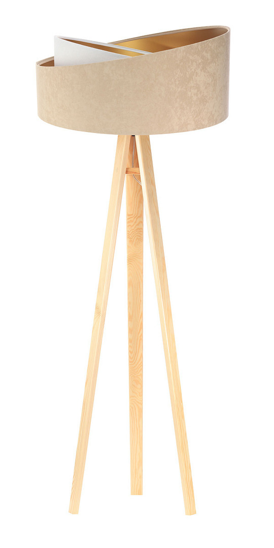 Display Golvlampa Crown 60W E27 velour, beige / vit Golvlampa Crown 60W E27 velour, beige / vit