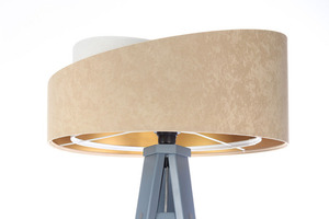 Golvlampa Crown 60W E27 velour, beige / vit 4 Golvlampa Crown 60W E27 velour, beige / vit small 4