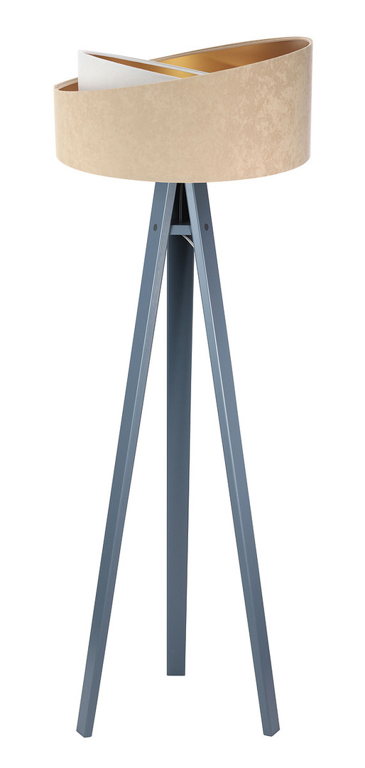 Utsikt Golvlampa Crown 60W E27 velour, beige / vit Golvlampa Crown 60W E27 velour, beige / vit