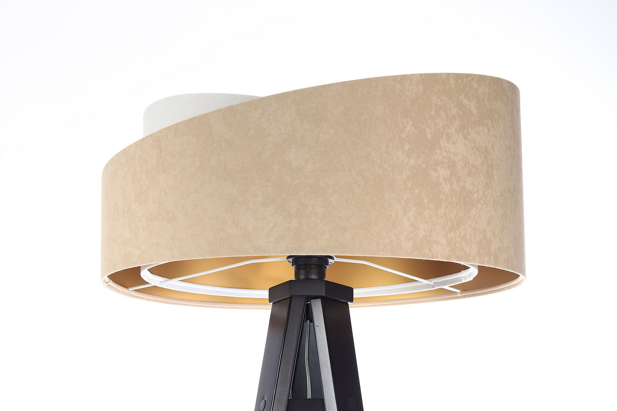 Förhandsvisning Golvlampa Crown 60W E27 velour, beige / vit Golvlampa Crown 60W E27 velour, beige / vit