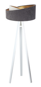 Lampa på krona 60W E27 stativ velour, grå / vit / guld small 11
