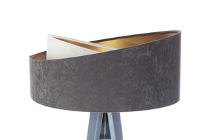 Lampa på krona 60W E27 stativ velour, grå / vit / guld small 5