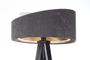 Lampa på krona 60W E27 stativ velour, grå / vit / guld small 7