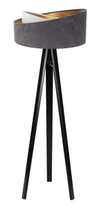 Lampa på krona 60W E27 stativ velour, grå / vit / guld small 9