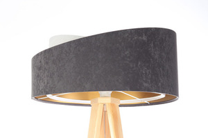 Lampa på krona 60W E27 stativ velour, grå / vit / guld small 0