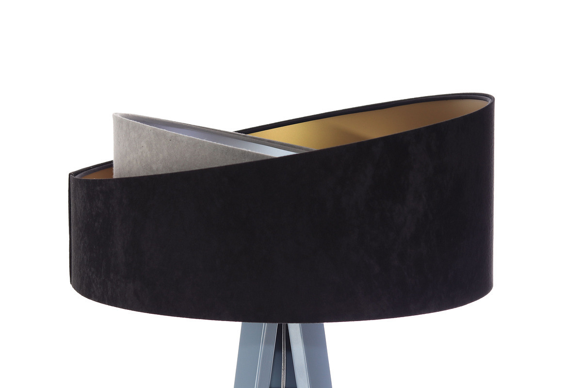 Visa Golvlampa svart Crown 60W E27 velour, grå / guld / silver Golvlampa svart Crown 60W E27 velour, grå / guld / silver
