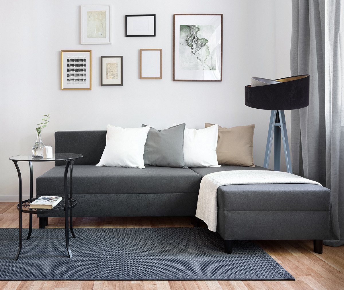 Kontrollera Golvlampa svart Crown 60W E27 velour, grå / guld / silver Golvlampa svart Crown 60W E27 velour, grå / guld / silver