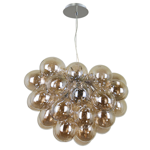 Kontrollera Italux Pendellampa Bento G9 8-ljus Cognac Krom PND-7273-S-8-CGN