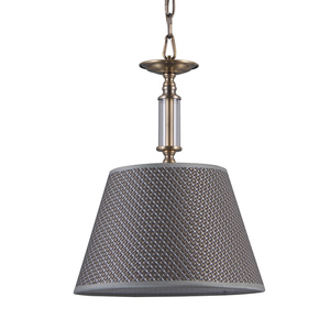 Italux hängande lampa grå brun stål glas tyg E14 PND-43272-1 small 0