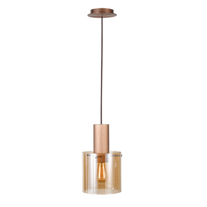 Pendellampa Italux Javier brun glas E27 MD17076-1A small 1