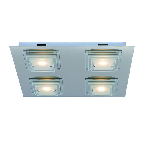 Kontrollera Plafond Italux Peppe LED 40 cm krom frostat klart glas C0509A CLEAR