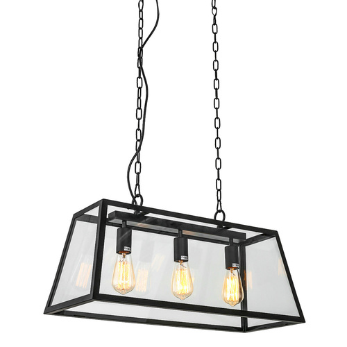 Kontrollera Italux Pendelarmatur Svart Matt 3L E27 MD-102621-3-B