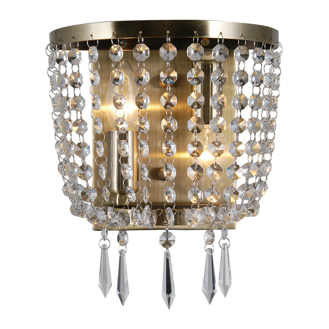 Utsikt Italux vägglampa brun kristallglas E14 2 ljuskällor WL-30138-2B Italux vägglampa brun kristallglas E14 2 ljuskällor WL-30138-2B