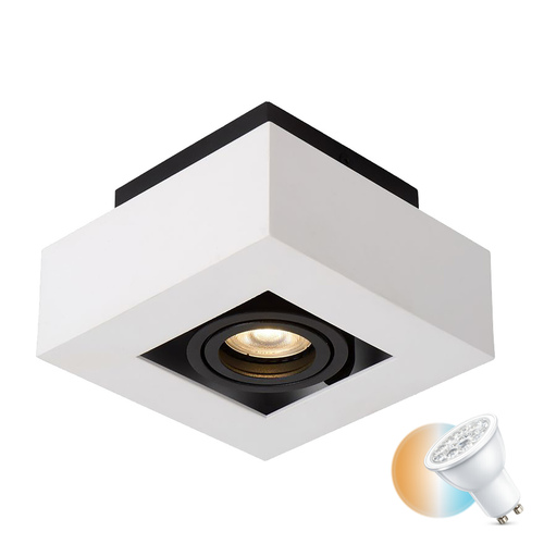 Kontrollera Utanpåliggande lampa Italux Casemiro GU10 vit aluminium 14 cm IT8001S1-WH/BK