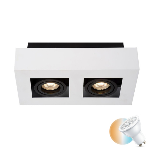 Kontrollera Utanpåliggande lampa Italux Casemiro GU10 2 ljuspunkter vit IT8001S2-WH/BK