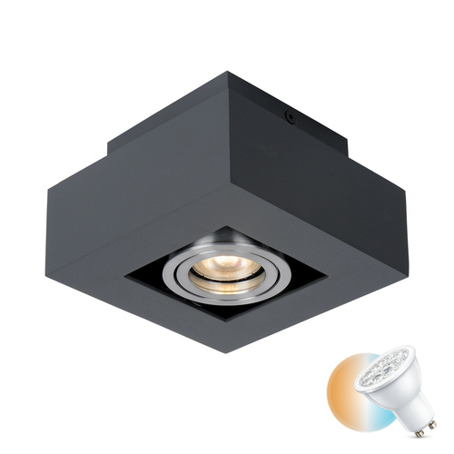 Kontrollera Utanpåliggande lampa Italux Casemiro GU10 svart aluminium IT8002S1-BK/AL