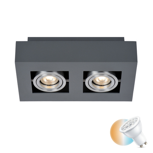 Kontrollera Utanpåliggande lampa Italux Casemiro svart GU10 2-armad IT8002S2-BK/AL