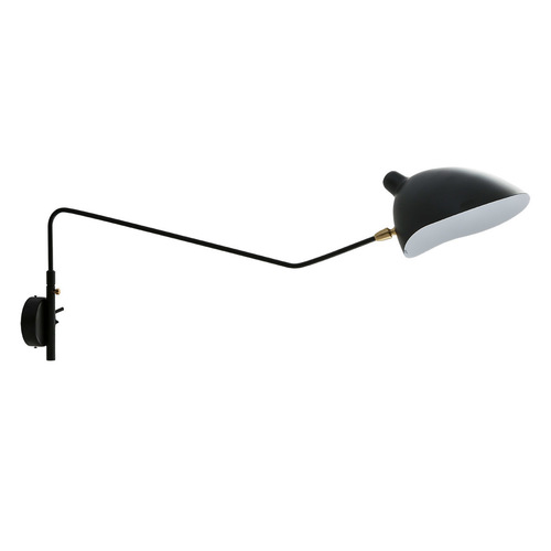 Kontrollera Vägglampa Italux Davis E27 svart stål retro MBE0013/1