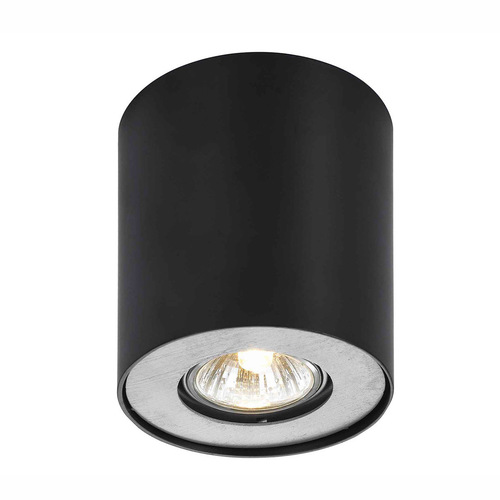 Kontrollera Utanpåliggande lampa Italux GU10 svart aluminium 10,3 cm FH31431B-BL