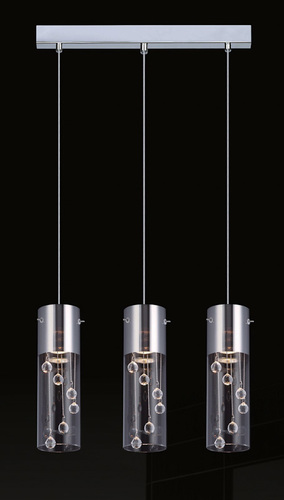 Kontrollera Italux Cordell Takpendel 3xGU10 Krom Glas MDM1835-3