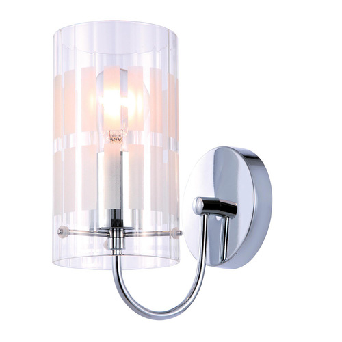 Kontrollera Italux modern vägglampa krom glas E27 MBM1957-1