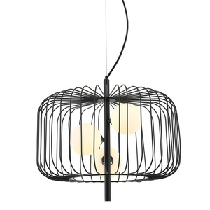 Pendellampa Italux Daren 3xG9 svart glas stål MDM-3936/3 BK small 0